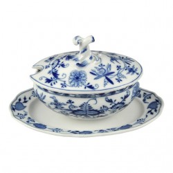 Home Tableware & Barware | Circa 1915 Meissen Blue Onion Sauce Boat and Lid - DY72831