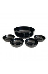 Home Tableware & Barware | Mid-Century Towle Sterling and Black Melamine Salad Set - 5 Pcs - BD01749