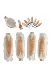 Home Tableware & Barware | Vintage Hand-Painted Corn on the Cob Set- 13 Pieces - JU84442