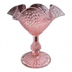 Home Tableware & Barware | Vintage Ivima Pink Diamond Point Glass Candy Dish - ID58244