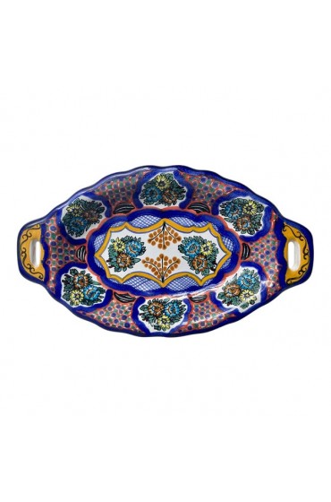 Home Tableware & Barware | Vintage Talavera Arte Brightly Hand-Painted Handled Pottery Dish - YE02652
