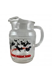 Home Tableware & Barware | 1930-40s Red & Black Scotty Terrier Dog Glass Ice Tea Pitcher - BA02722