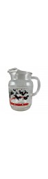 Home Tableware & Barware | 1930-40s Red & Black Scotty Terrier Dog Glass Ice Tea Pitcher - BA02722