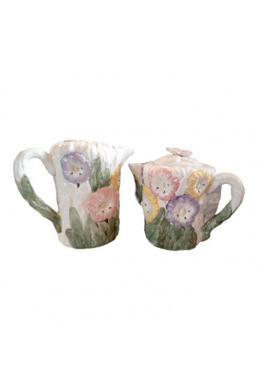 Home Tableware & Barware | 1980s Vintage Floral Teapot and Pitcher World Bazaar - 2 Pieces - RM11161