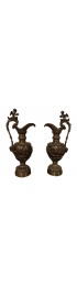 Home Tableware & Barware | 19th Century Antique French Patinated Bronze Ewers With Bacchanalian Scenes - a Pair - FK21853
