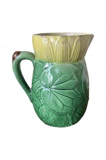 Home Tableware & Barware | C. 1880-1890 Majolica Water Lily Pad Pitcher Sutherland or Arsenal - SN81234