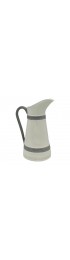 Home Tableware & Barware | Early 20th Century White Pitcher With Metal Handle and Trim - GP35506