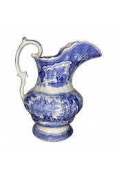 Home Tableware & Barware | Large Antique Early 19th Century Blue and White Staffordshire Transferware Pitcher - WA15672