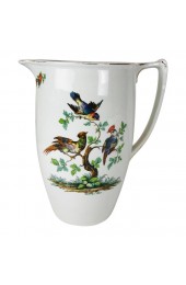 Home Tableware & Barware | Late 20th Century Colorful Floral Birds English Porcelain Large Pitcher - ZW80568