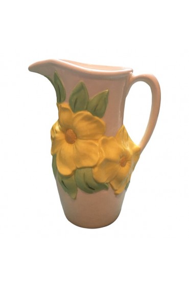 Home Tableware & Barware | Mid 20th Century Holland Mold White & Yellow Floral Pitcher - XB19439