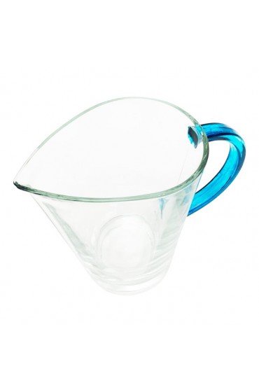 Home Tableware & Barware | Mid-Century Modern Luxe Pasabahce Turkish Pitcher With Blue Handle - XD50851