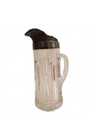 Home Tableware & Barware | Victorian Glass Pitcher With Silver Plated Mouth Collar - OI33497