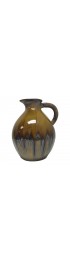 Home Tableware & Barware | Vintage Metallic Glaze Drip Pitcher in Carmel and Grays - XL89695