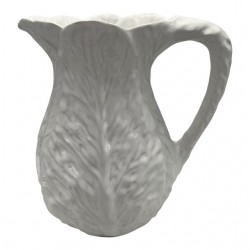 Home Tableware & Barware | Vintage Olfaire White Cabbage Leaf Pitcher From Portugal - RT11742