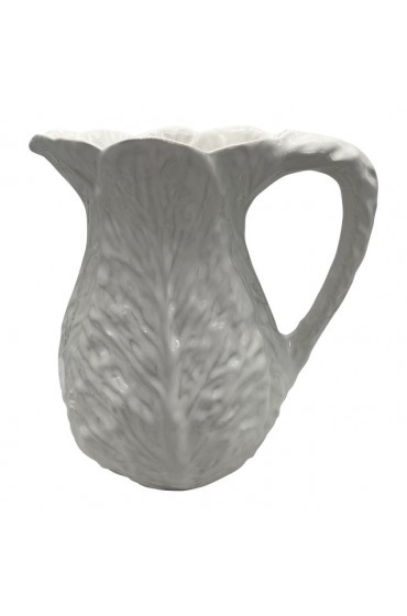Home Tableware & Barware | Vintage Olfaire White Cabbage Leaf Pitcher From Portugal - RT11742