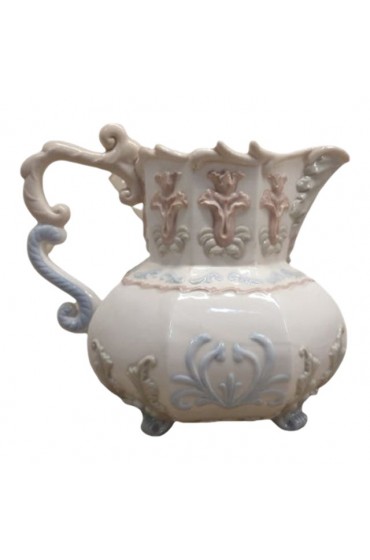 Home Tableware & Barware | Vintage Ornate Glazed Porcelain Footed Jug Pitcher - HH95498