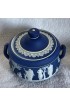Home Tableware & Barware | 1900s Wedgwood Cobalt Jasperware Sugar Box & Creamer - Set of 2 - IU03050