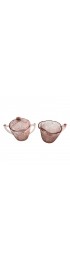 Home Tableware & Barware | 1930s Jeannette Cherry Blossom Pink Creamer & Covered Sugar Bowl Set- 2 Pieces - DC12850