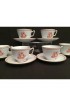 Home Tableware & Barware | 1960s Copeland Spode of England Stone China Trade Winds Red Tall Ships Teacup & Saucer Sets - Set for 6 - NA70522