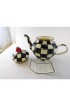 Home Tableware & Barware | 2000s MacKenzie-Childs Courtly Check Metal Enamelware Tea Pot - XU13176
