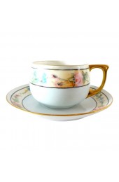 Home Tableware & Barware | Antique 1920s Noritake Pale Blue Forget-Me-Nots and Pink Roses Porcelain Tea Cup and Saucer - ST31734