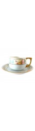 Home Tableware & Barware | Antique 1920s Noritake Pale Blue Forget-Me-Nots and Pink Roses Porcelain Tea Cup and Saucer - ST31734