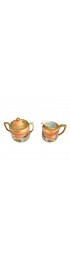 Home Tableware & Barware | Antique Art Nouveau Period Nippon Hand-Painted Porcelain Sugar Bowl & Creamer Set- 2 Pieces - FB63847