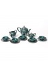 Home Tableware & Barware | Antique Art Nouveau Silver Overlay Green Porcelain Tea Set- 15 Pieces - XG61118