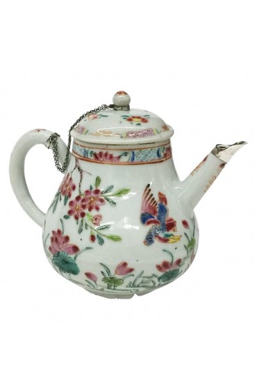 Home Tableware & Barware | Antique Chinese Famille Rose Teapot With Cover - CB44982