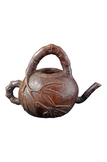 Home Tableware & Barware | Antique Chinese Qing/Republic Carved Bamboo Root Teapot - TZ24846