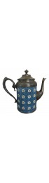 Home Tableware & Barware | Antique Pewter-Trimmed Blue & White Apple Blossom Graniteware Enamelware Teapot - DQ52731