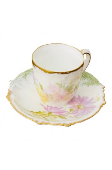 Home Tableware & Barware | Antique R C Claire Rosenthal Bavarian Hand-Painted Tea Cup & Saucer Set- 2 Pieces - RI70983