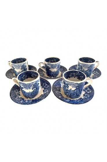 Home Tableware & Barware | Antique Woodland Wedgewood Demitasse Cups and Saucers Set- 10 Pieces - TD34889