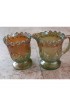 Home Tableware & Barware | Early 19th C Large Green and Gold Fade Carnival Glass Sugar and Creamer - a Pair - GM92706