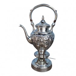 Home Tableware & Barware | Early 20th Century Ellmore American Sterling Silver Coffee or Tea Pot on Stand With Spirit Burner- 3 Pieces - TU86255