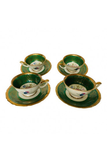 Home Tableware & Barware | Early 20th Century Thomas Bavaria Tea Cups and Saucers - Set of 4 - QI73952