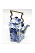 Home Tableware & Barware | Extra-Large Asian Chinese Porcelain Ceramic Hexagonal Teapot With Brass Handle - Oriental Chinoiserie - LV71150