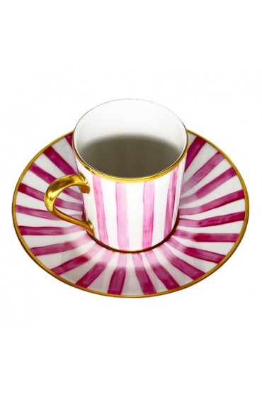 Home Tableware & Barware | Hand Painted Striped Bea Collection Coffee Set by Dalwin Designs - DU59442