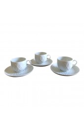 Home Tableware & Barware | J.L. Cocquet Limoge Porcelain Tea Cups With Saucers - Service for 3 - GA31200