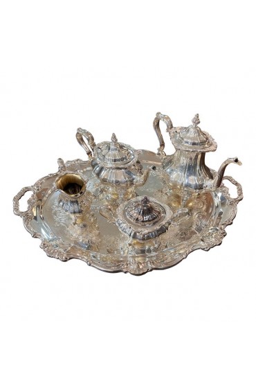 Home Tableware & Barware | Late 19th Century Gorham Strasbourg Silverplate Tea Set- 5 Pieces - HG69335