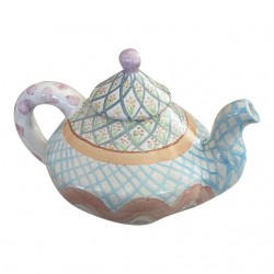 Home Tableware & Barware | MacKenzie Childs Ceramic Teapot in Heather Pattern - IY87007