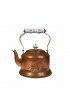 Home Tableware & Barware | Mid 20th Century Copper Tea Kettle With Blue & White Ceramic Handle - NF67475