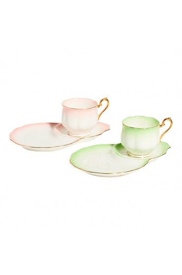 Home Tableware & Barware | Royal Albert Whisper Pink and Green English Bone China Tea Set of Two - KB28335