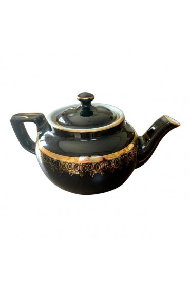 Home Tableware & Barware | Vintage 1930's Black & Gold Tea Pot by Hall - ZV92476