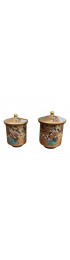 Home Tableware & Barware | Vintage Hand-Painted Gold Japanese Kutani Lidded Wedding Tea Cups- a Pair - PL58254