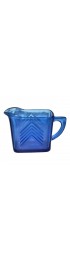 Home Tableware & Barware | Vintage Hazel Atlas Chevron Cobalt Blue Glass Creamer - MQ11937