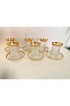 Home Tableware & Barware | Vintage Ottoman Hand-Cut & Pressed Turkish Tea Glasses & Saucers Set - 12 Pieces - EJ41222