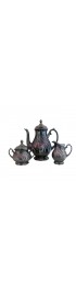 Home Tableware & Barware | Vintage Thomas Germany Silver Over Porcelain Coffee Pot Creamer Sugar Bowl Set - 3 Pieces - DF53492