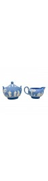 Home Tableware & Barware | Vintage Wedgwood Blue Jasperware Creamer and Sugar-A Pair - LF94140