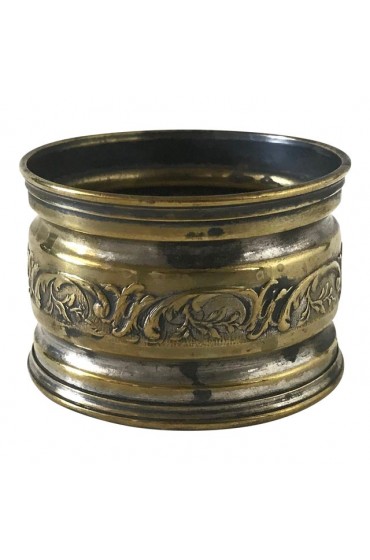 Home Tableware & Barware | Antique French Rococo Repousse Brass and Silver Napkin Ring - SK24094